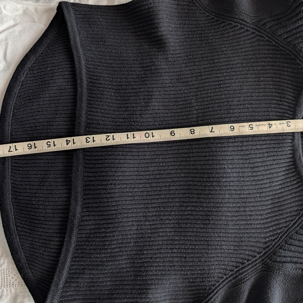 Cabi Black Ribbed Knit Sweater Top - Picture 7 of 7